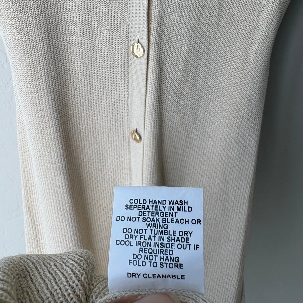 DISSH Dress Liam Beige Ribbed Knit Button Down Maxi Dress Size XS - Picture 9 of 9